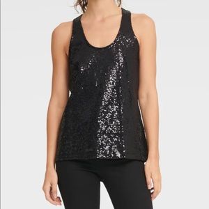 DKNY SEQUIN SCOOP NECK TANK